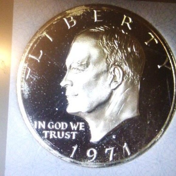 1971 S United States of America Silver Eisenhower One Dollar Coin AACGS Graded - Picture 2 of 4